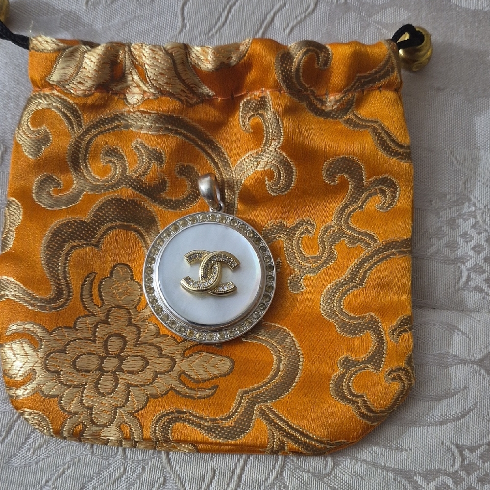 Chanel Authentic Button Surround With 950 Sterling Silver